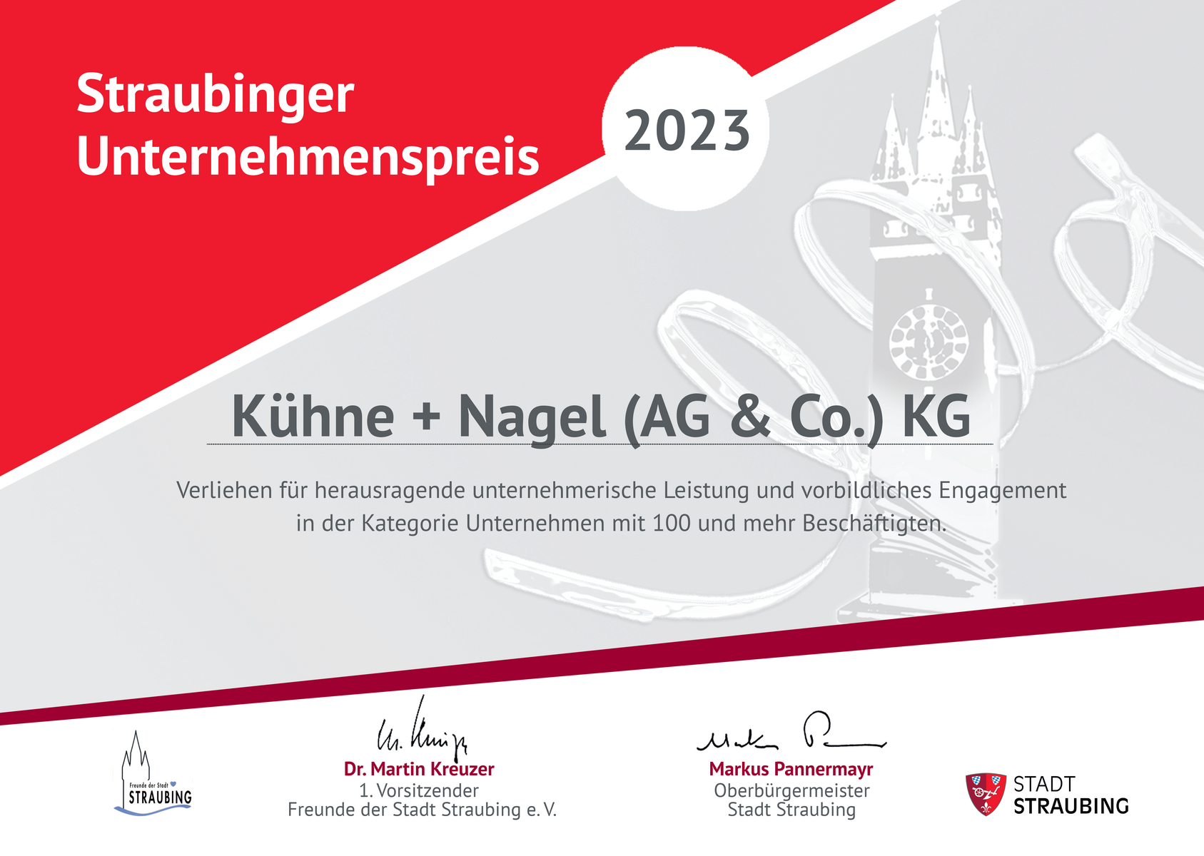 Urkunde Kühne + Nagel